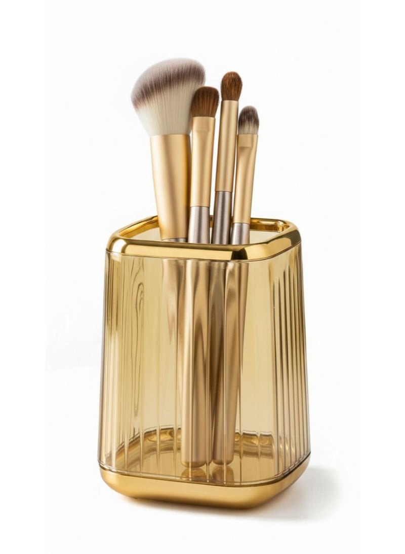 منظم فرش المكياج الفاخر ، حامل فرشاه مكياج اكليرك عالي الجودة مضلع بحواف لامعة -منظم فرش للميكب - Image 1